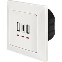 Logilink PA0254 Unterputz-Dose mit USB-Ladeausgang Weiß