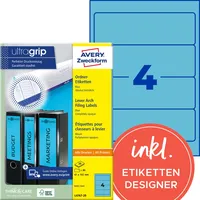 Avery Zweckform Ordneretiketten L4767-20 Blau 61 x 192 mm