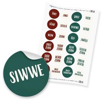 Itenga Zahlensticker Z27 Adventskalenderzahlen 1-24 Saarländisch / Rot Grün