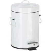 Relaxdays Vintage Treteimer 3 l Weiß