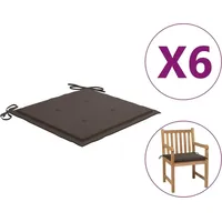VidaXL Gartenstuhl-Kissen 6 Stk. Taupe 50x50x3 cm Oxford-Gewebe