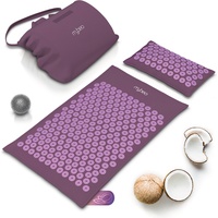 MyBeo Akupressurmatte mit Kissen + Massageball gegen Nacken und