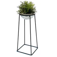 DanDiBo Ambiente DanDiBo Blumenhocker Metall mit Topf Schwarz Silber