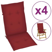 VidaXL Gartenstuhlauflagen 4 Stk. Weinrot 120x50x3 cm