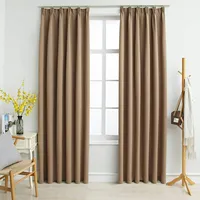 VidaXL Verdunkelungsvorhänge mit Haken 2 Stk. Taupe 140x245cm vidaXL