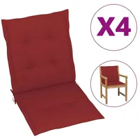 VidaXL Gartenstuhlauflagen 4 Stk. Weinrot 100x50x4 cm