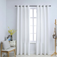 VidaXL Verdunkelungsvorhang Ösen 140 x 245 cm grauweiß 2