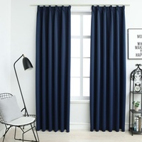 VidaXL Verdunkelungsvorhänge mit Haken 2 Stk. Blau 140x175cm