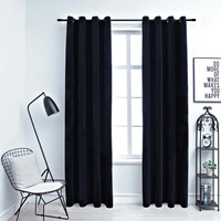 VidaXL Verdunkelungsvorhang Ösen 140 x 245 cm samt schwarz