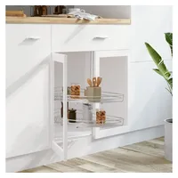 VidaXL 2-stufiger Küchen-Drahtkorb Silbern 180 Grad 75x38x80 cm