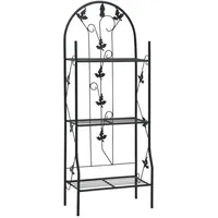 VidaXL 3-stufiges Pflanzenregal Schwarz 52 x 28 x 128