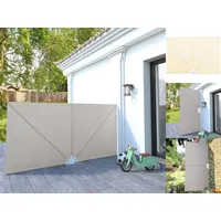 VidaXL Faltbarer Terrassen-Seitenfächer Creme 300×150 cm