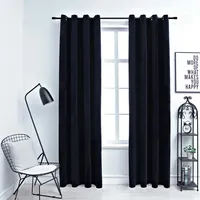 VidaXL Verdunkelungsvorhang Ösen 140 x 225 cm samt schwarz