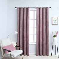 VidaXL Verdunkelungsvorhang Ösen 140 x 245 cm samt antik/rosa