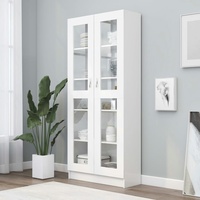 VidaXL Vitrinenschrank Weiß 82,5x30,5x185,5 cm Holzwerkstoff