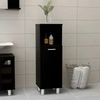 VidaXL Badezimmerschrank Schwarz 30x30x95 cm Holzwerkstoff