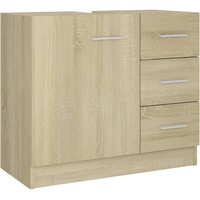 VidaXL Waschbeckenunterschrank Sonoma-Eiche 63x30x54 cm Holzwerkstoff