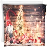 Infactory Kuscheldecke mit Weihnachtsmotiv und 10 warmweißen LEDs, 150