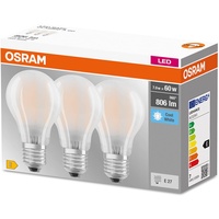 Osram LED-Lampe, E27, Base Classic A 3er-Pack