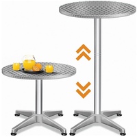 CASARIA Bistrotisch 60 x 115 cm silber höhenverstellbar