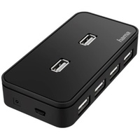 Hama USB 2.0 Hub mit 7 Ports, Schwarz