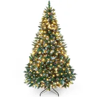 Yorbay künstlicher Weihnachtsbaum mit Beleuchtung und weißem Schnee, LED