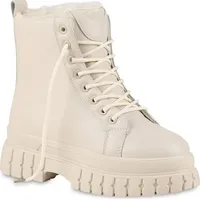 VAN HILL Damen Warm Gefütterte Plateau Boots Chunky Stiefeletten