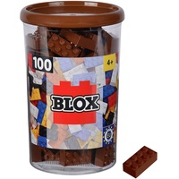 Simba 104114543 Blox, 100 braune 8er Steine, in Dose,