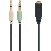 Goobay 48980 - Y Splitter, 3,5 mm Klinken-Buchse (4-polig)