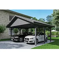 SKANHOLZ Doppel-Carport Wallgau 6,20 x 5,00 m grau inkl.