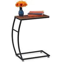 Relaxdays Beistelltisch Industrial Design, C-Form, HBT 58,5 x 47,5