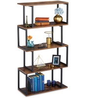 Relaxdays Beistellregal braun/schwarz 73,0 x 30,0 x 136,0 cm