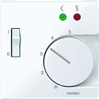 Merten Zentralplatte für Fußbodentemperaturregler-Einsatz mit Schalter, aktivweiß glänzend