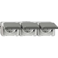 Merten SCHUKO-Dreifach-Steckdose, lichtgrau MEG2391-8029