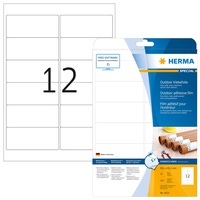 Herma Etiketten Outdoor, 99.1x42.3mm, wetterfest, weiß matt, 10 Blatt