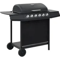 VidaXL Gasgrill mit 6 Brennern schwarz 44281