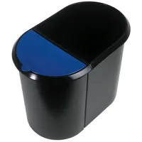 Helit Papierkorb Duo-System schwarz/blau