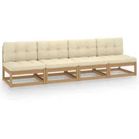 VidaXL 4-Sitzer Loungesofa Kiefer braun