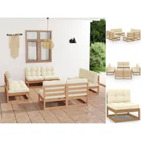 VidaXL 8-tlg. Garten-Lounge-Set mit Kissen Kiefer Massivholz
