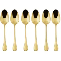 Sambonet Venezia Edelstahl/PVD Gold Mokkalöffel Set 6
