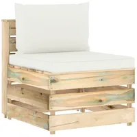 VidaXL Modulares Mittelsofa mit Kissen Grün Imprägniertes Holz