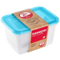 KEEEPER Frischhaltedose Fredo Fresh, 2,0 Liter, eckig blau transparent