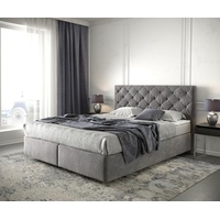DeLife Boxspringbett Dream-Great 160x200 cm Mikrofaser Taupe mit Matratze