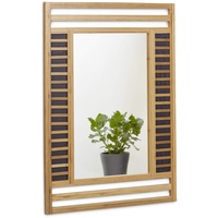 Relaxdays Bambus Spiegel Badspiegel Holzrahmen komplett mit Echtglas -