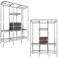 Eyepower XL Kleiderschrank Metall Regal System 2 Schubladen 178x128x44,5cm