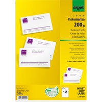Sigel 150 SIGEL Visitenkarten DP839 satiniert weiß 200 g/qm