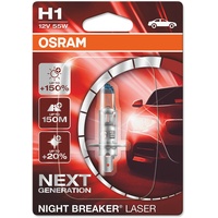 Osram Night Breaker® Laser H1 +150% mehr Helligkeit, Halogen-Scheinwerferlampe,