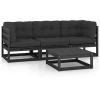 VidaXL Modell 23 Loungeset Kiefer schwarz