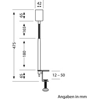 Ledscom.de Klemmleuchte, Schwanenhals LELE, Schalter, schwarz matt, 1x E27