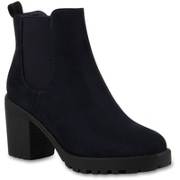 VAN HILL Damen Chelsea Boots in Marine Blau